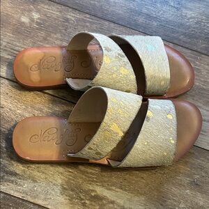 Naughty Monkey Women's Beige and Gold Sandals